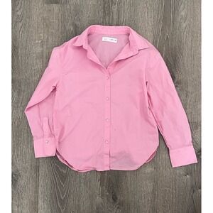 ZARA Kids Girl's Button-Down Shirt Pink Size 9-10 (140) Long Sleeve Blouse